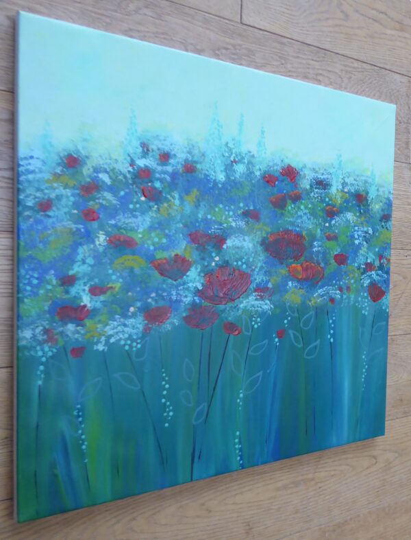 Poppies with teal - Image 2
